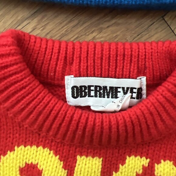 Obermeyer Toddler Boys Pullover Sweatshirt /Hat Red Size 1 - Picture 3 of 5